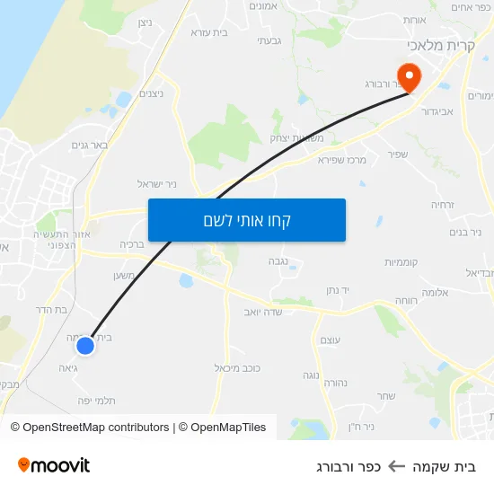 מפת בית שקמה לכפר ורבורג