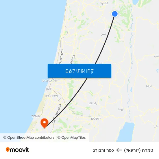 מפת טמרה (יזרעאל) לכפר ורבורג