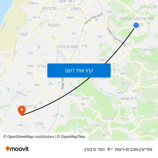 מפת מודיעין-מכבים-רעות לכפר ורבורג