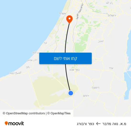 מפת מ.א. נווה מדבר לכפר ורבורג