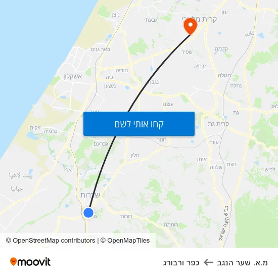 מפת מ.א. שער הנגב לכפר ורבורג