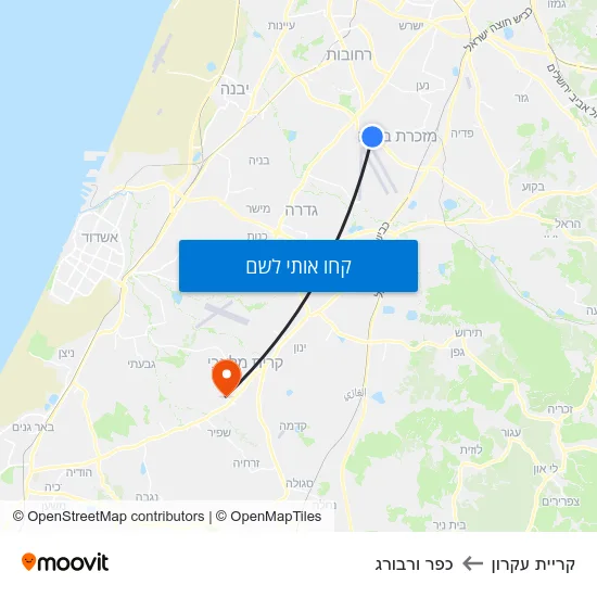 מפת קריית עקרון לכפר ורבורג