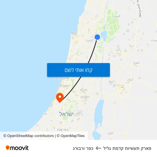 מפת פארק תעשיות קדמת גליל לכפר ורבורג