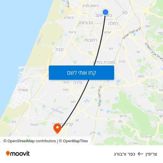 מפת צריפין לכפר ורבורג