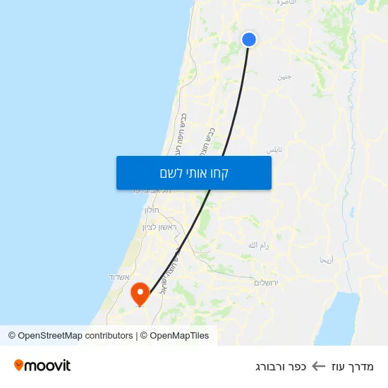 מפת מדרך עוז לכפר ורבורג