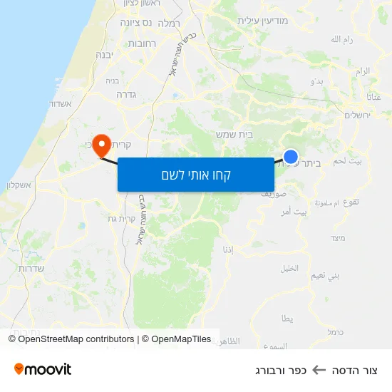 מפת צור הדסה לכפר ורבורג