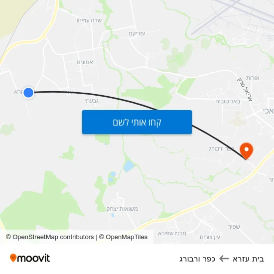 מפת בית עזרא לכפר ורבורג