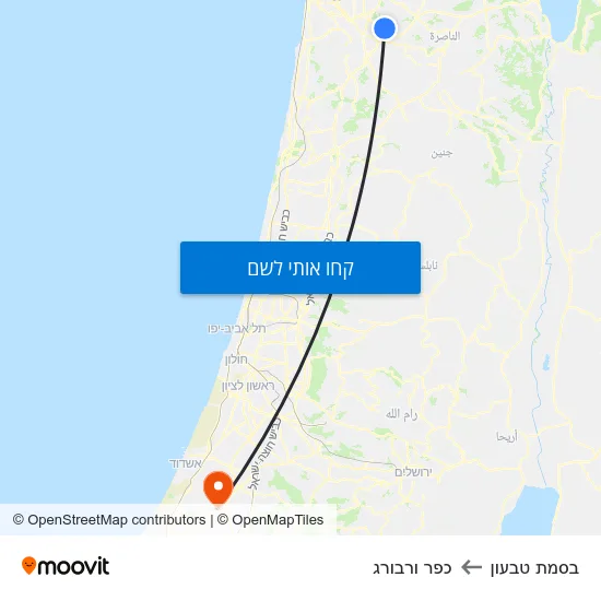 מפת בסמת טבעון לכפר ורבורג