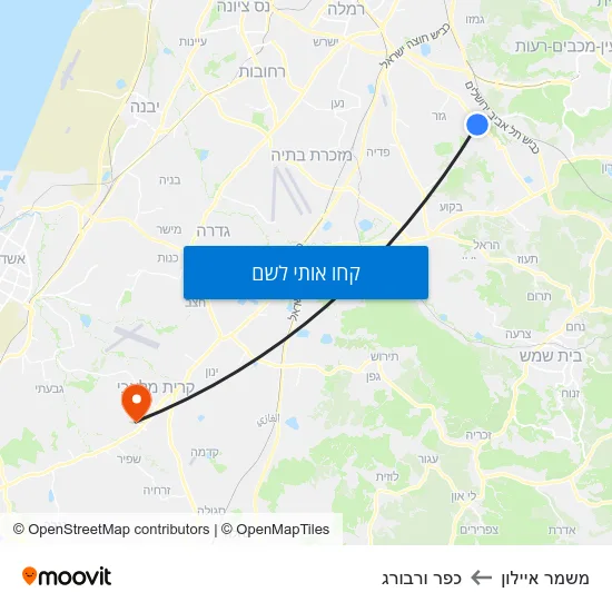 מפת משמר איילון לכפר ורבורג