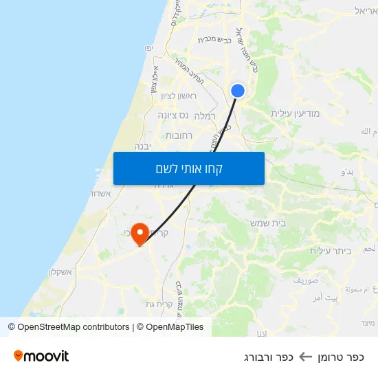 מפת כפר טרומן לכפר ורבורג