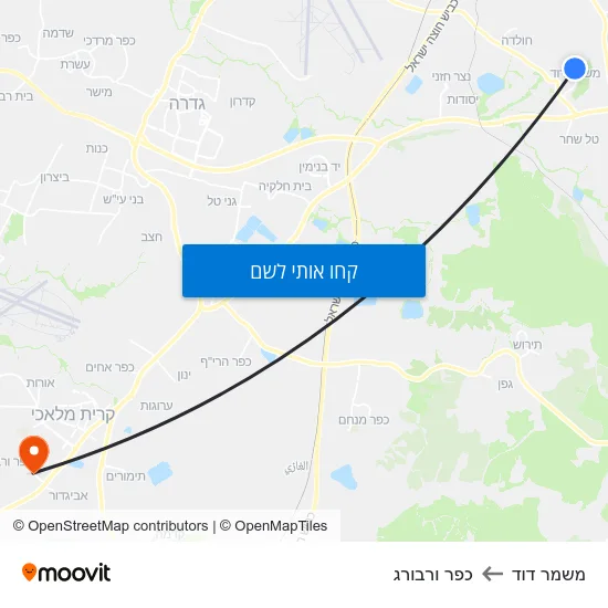 מפת משמר דוד לכפר ורבורג