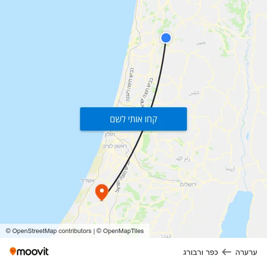 מפת ערערה לכפר ורבורג