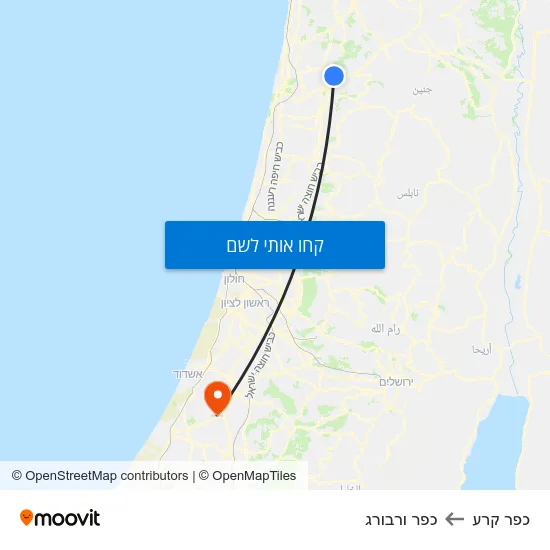 מפת כפר קרע לכפר ורבורג