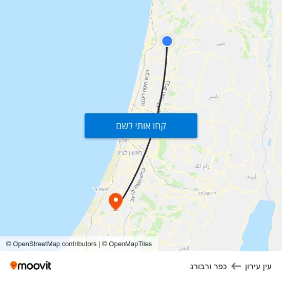 מפת עין עירון לכפר ורבורג