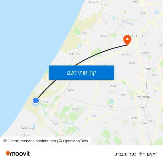 מפת זיקים לכפר ורבורג