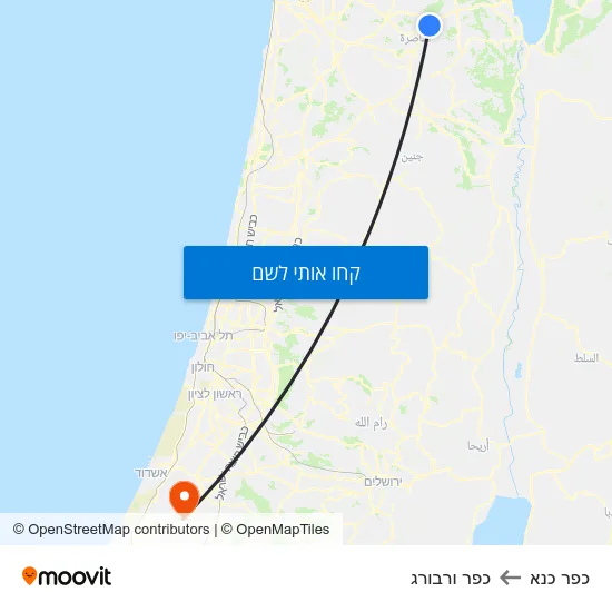 מפת כפר כנא לכפר ורבורג
