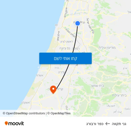 מפת גני תקווה לכפר ורבורג