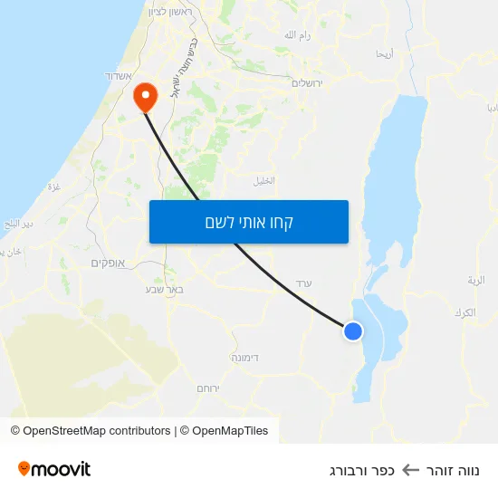 מפת נווה זוהר לכפר ורבורג