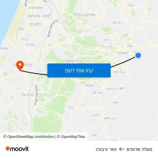 מפת מעלה אדומים לכפר ורבורג