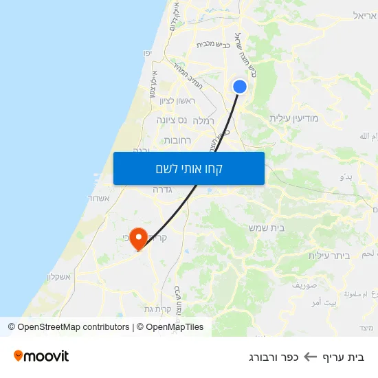 מפת בית עריף לכפר ורבורג