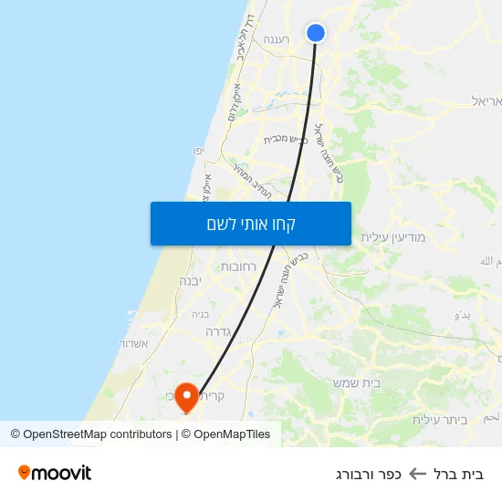 מפת בית ברל לכפר ורבורג