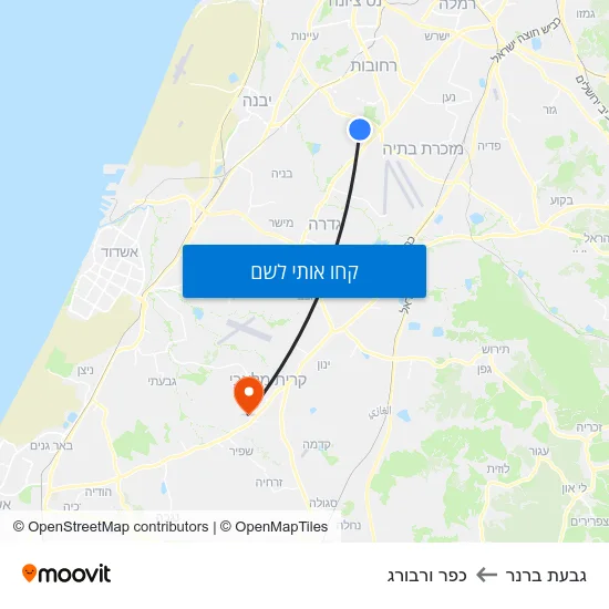 מפת גבעת ברנר לכפר ורבורג