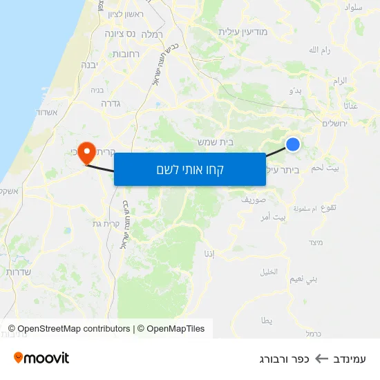 מפת עמינדב לכפר ורבורג