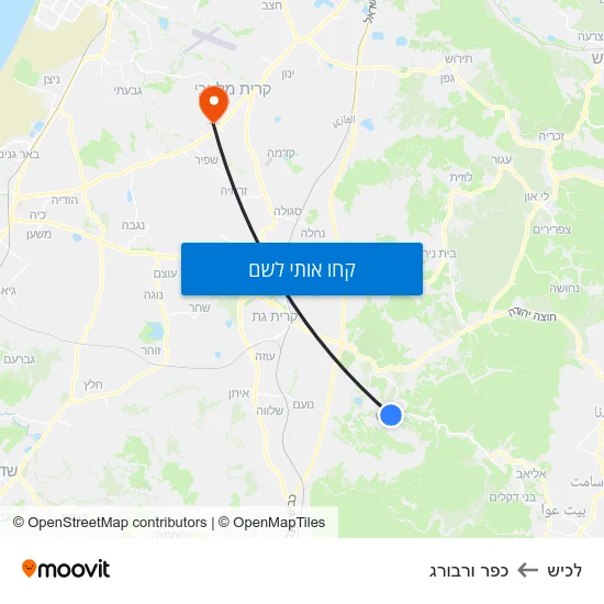 מפת לכיש לכפר ורבורג