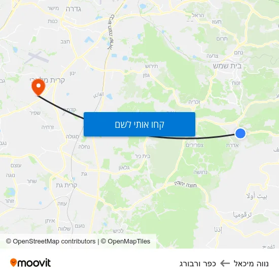מפת נווה מיכאל לכפר ורבורג
