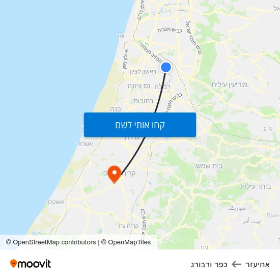 מפת אחיעזר לכפר ורבורג