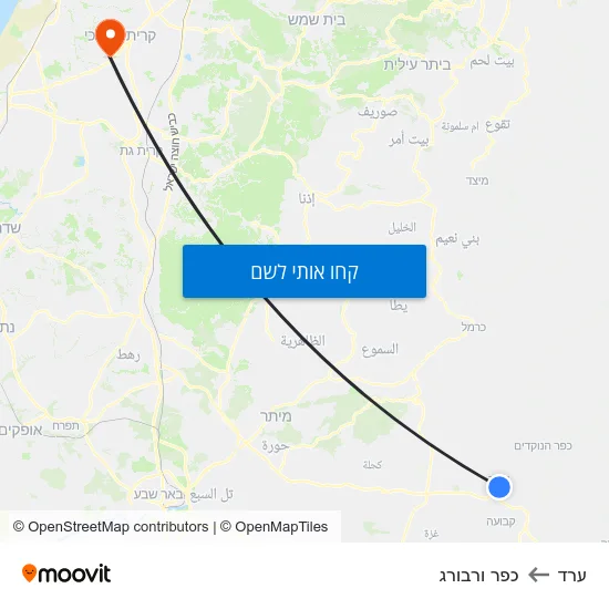 מפת ערד לכפר ורבורג