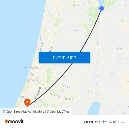 מפת שער הגולן לכפר ורבורג
