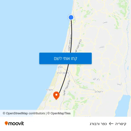 מפת קיסריה לכפר ורבורג