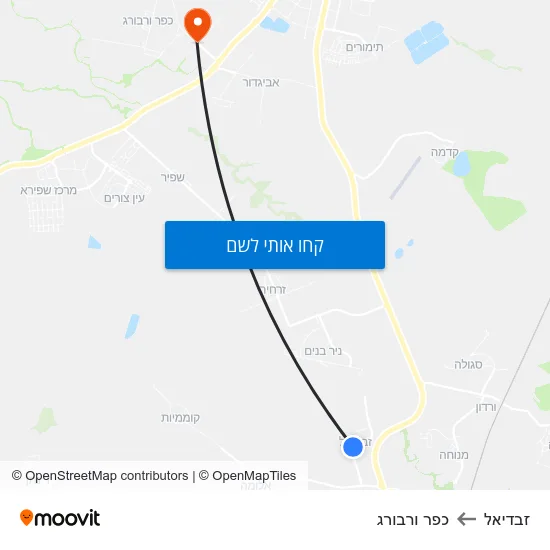 מפת זבדיאל לכפר ורבורג