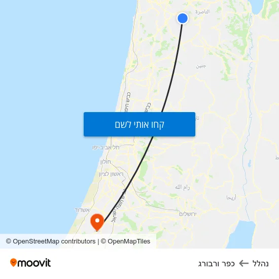 מפת נהלל לכפר ורבורג