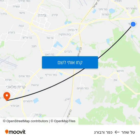 מפת טל שחר לכפר ורבורג
