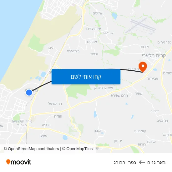מפת באר גנים לכפר ורבורג