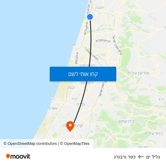מפת גליל ים לכפר ורבורג
