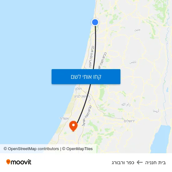 מפת בית חנניה לכפר ורבורג