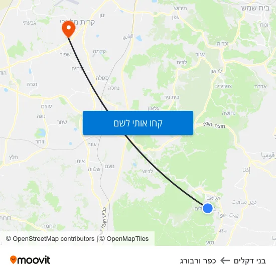 מפת בני דקלים לכפר ורבורג