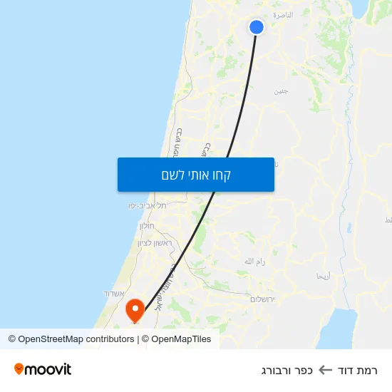 מפת רמת דוד לכפר ורבורג