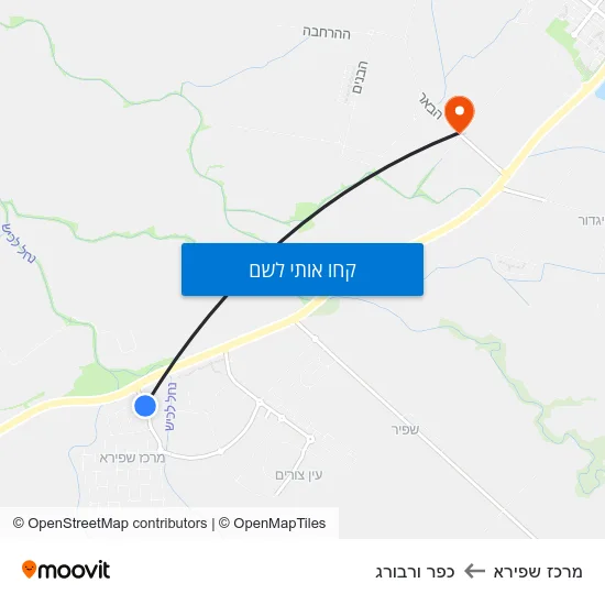 מפת מרכז שפירא לכפר ורבורג