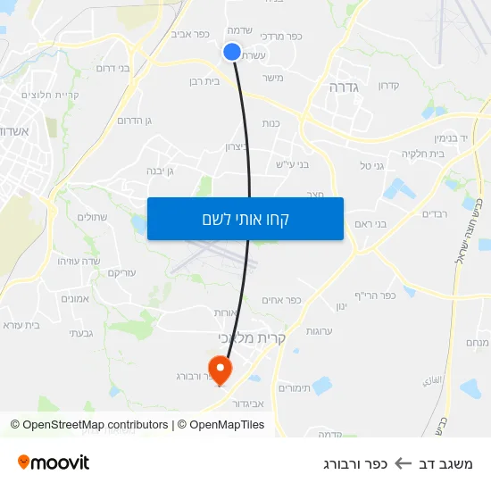 מפת משגב דב לכפר ורבורג