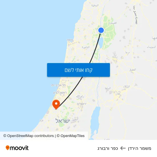 מפת משמר הירדן לכפר ורבורג