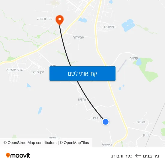 מפת ניר בנים לכפר ורבורג