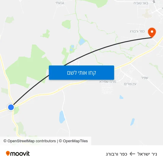 מפת ניר ישראל לכפר ורבורג