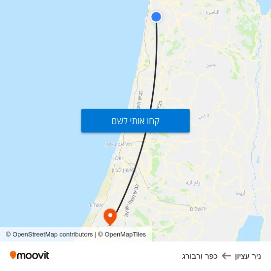 מפת ניר עציון לכפר ורבורג