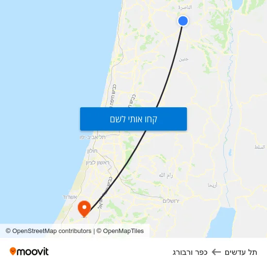 מפת תל עדשים לכפר ורבורג