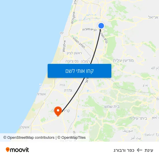 מפת עינת לכפר ורבורג