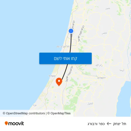 מפת תל יצחק לכפר ורבורג